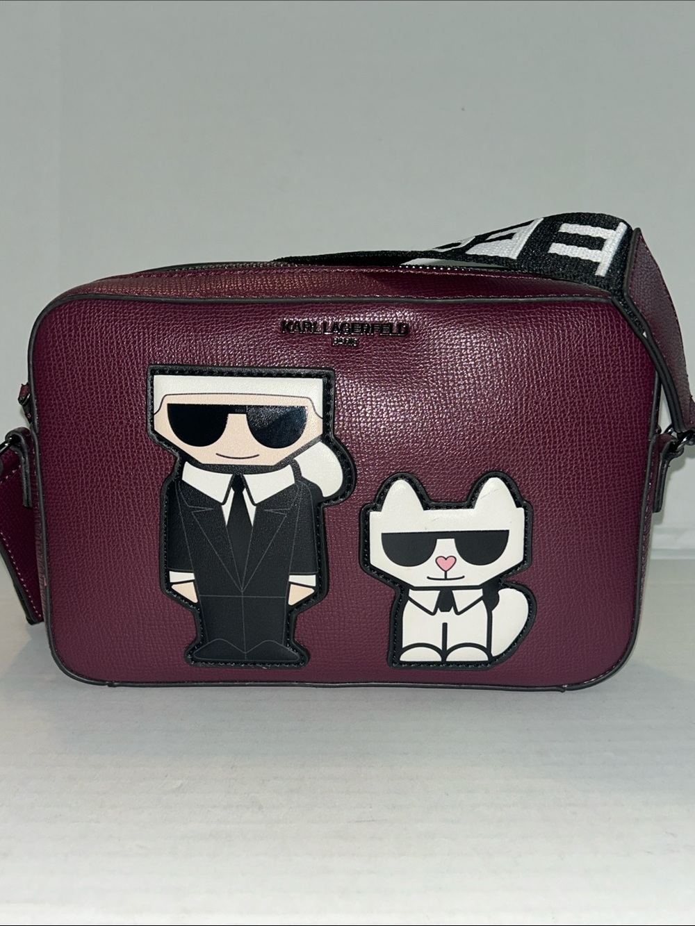 Karl Lagerfeld Maybelle camera crossbody bag Burgundy